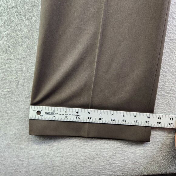 Lafayette 148 Pants Womens 10 Brown Menswear Fit Virgin Italian Stretch Wool - Picture 10 of 16